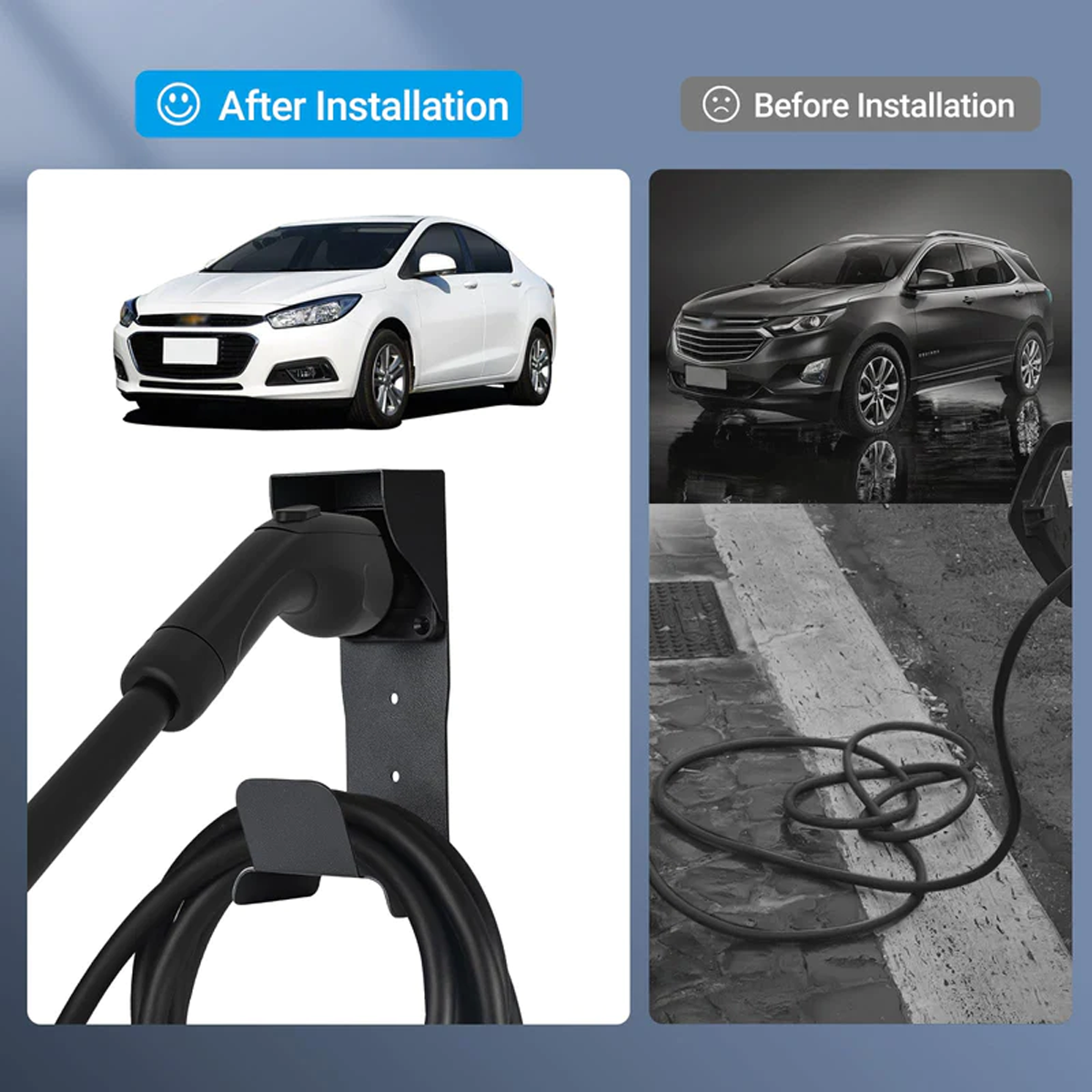 EV Charger Cable Holder for J1772-4