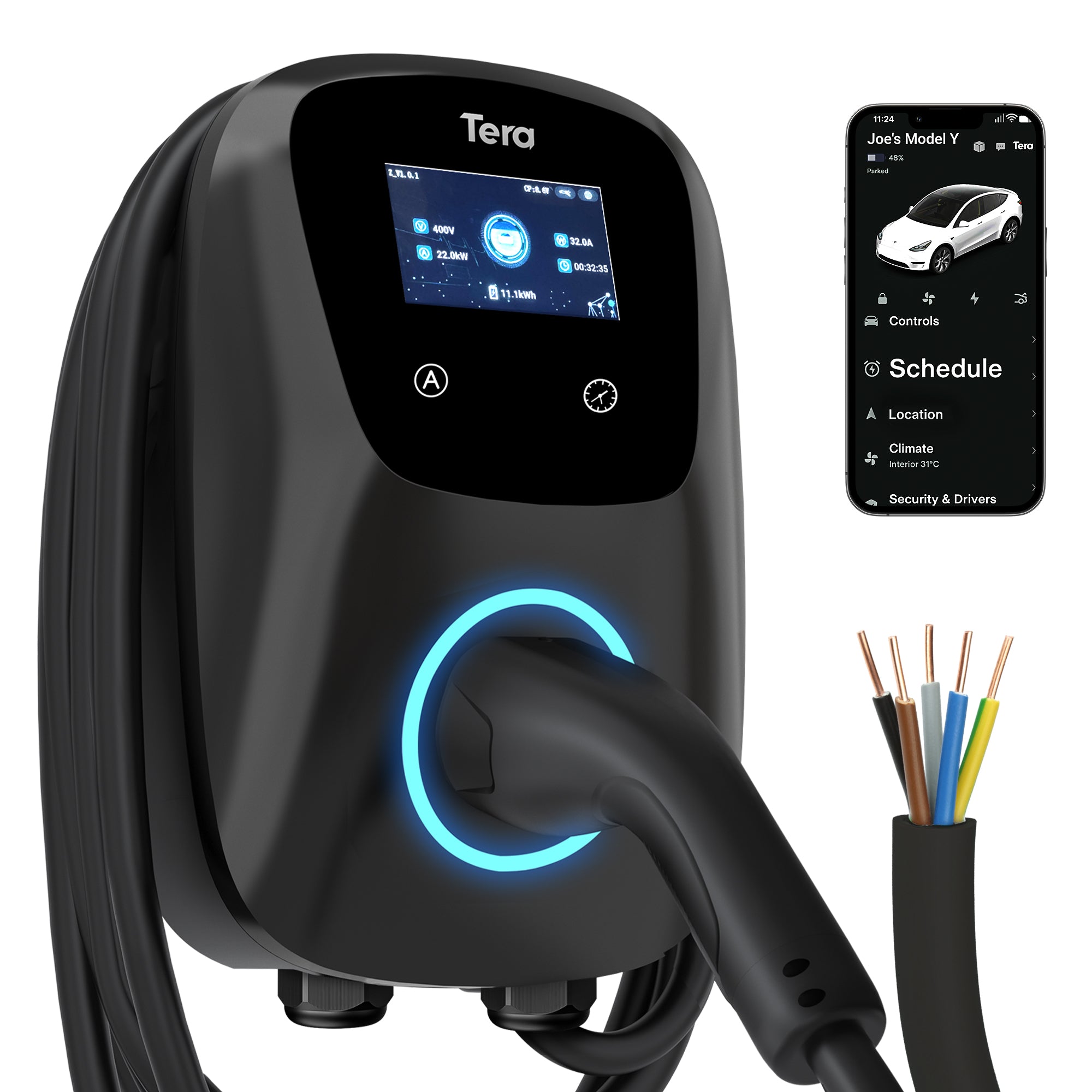 32A 400V Type 2 Home EV Charger CEE 3-Phase Plug for All EVs & PHEVs W01