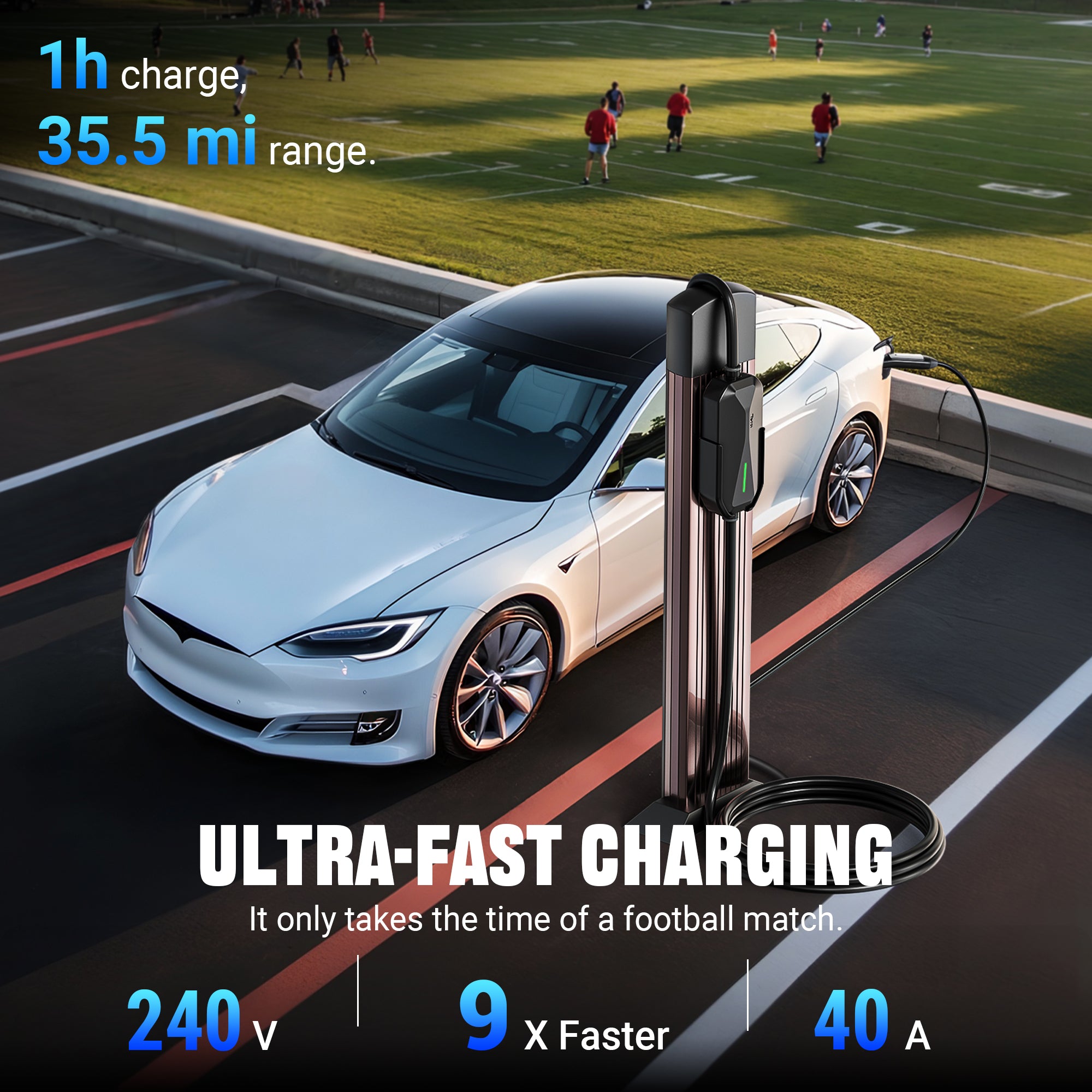 40A 240V Level 2 Portable EV Charger for Tesla P05