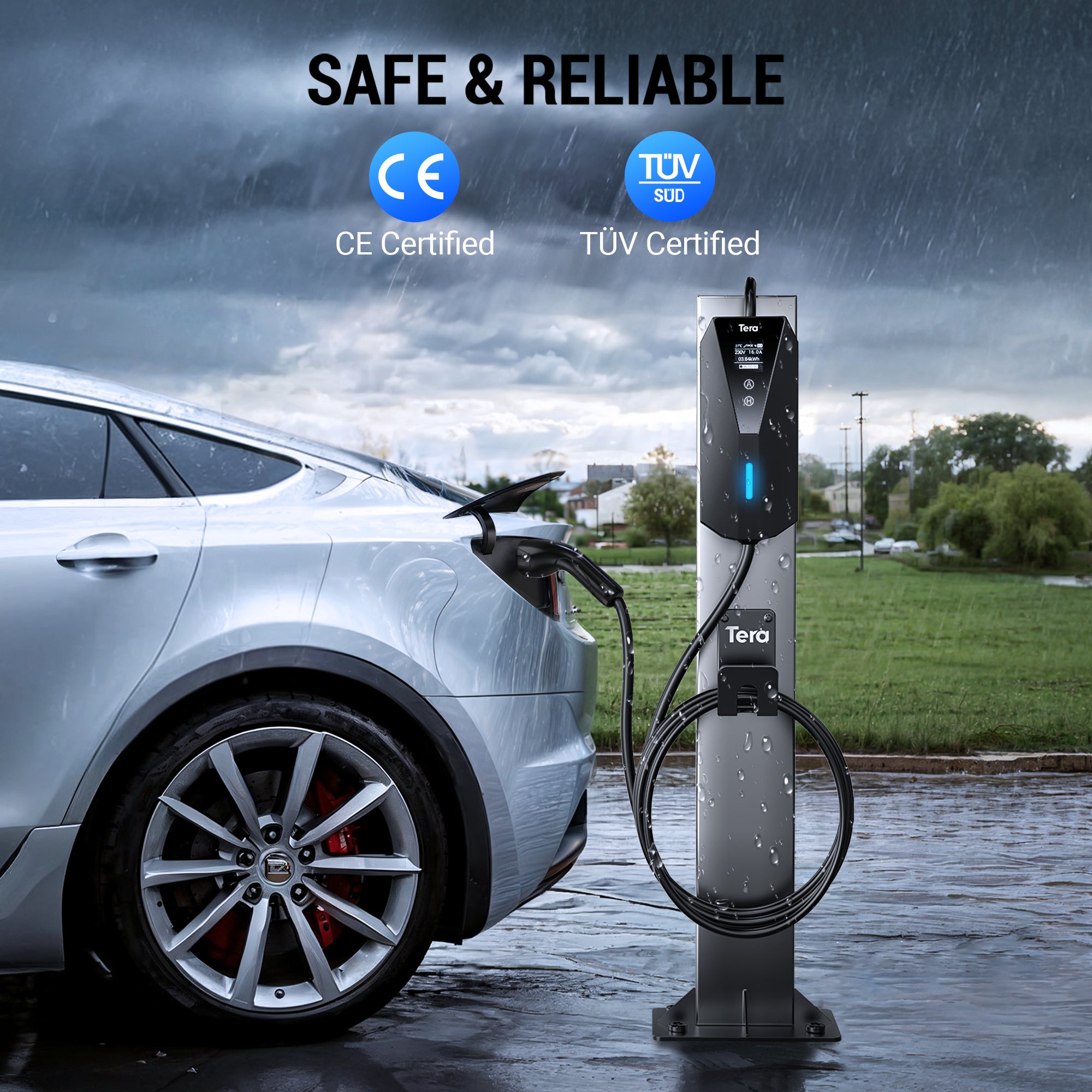 16A 240V Type 2 Portable EV Charger for all European EVs & PHEVs P02