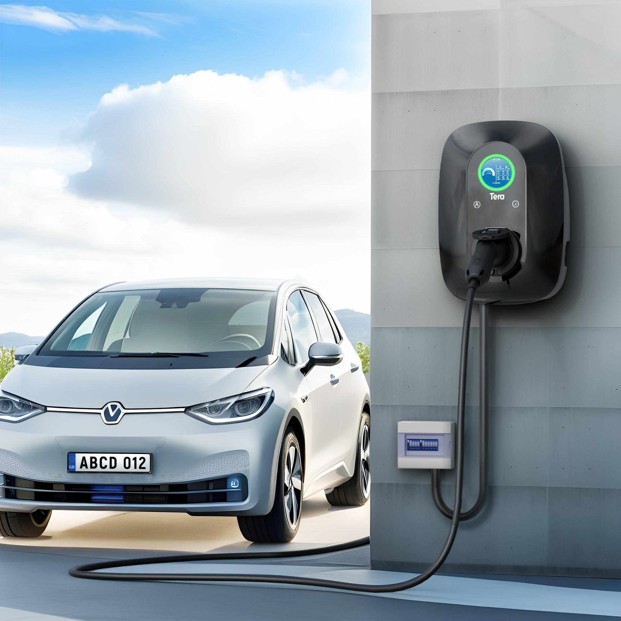 16A 400V 11KW Type 2 Black Home Charging Station Wallbox W03