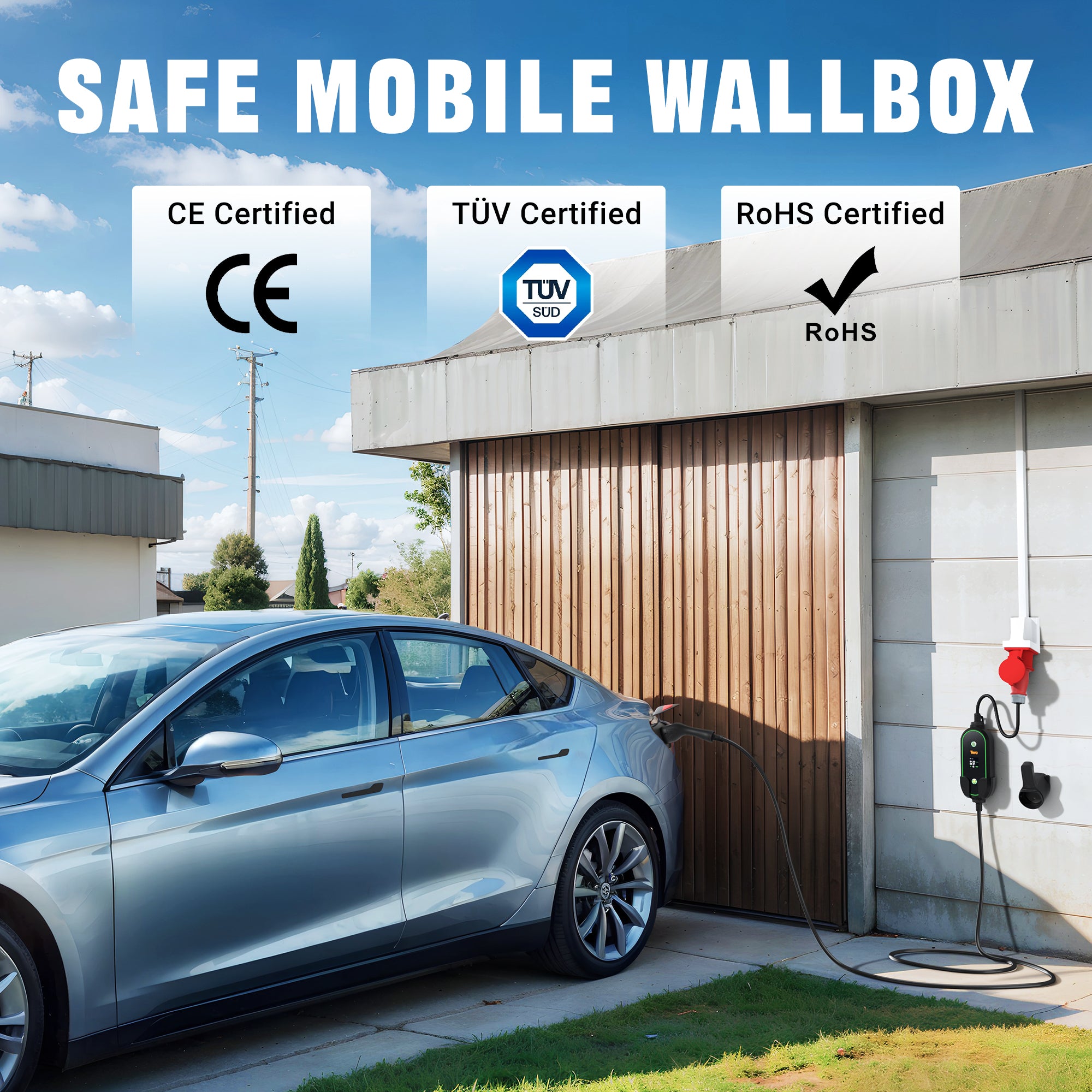 16A 400V Portable EV Charger for all European EVs & PHEVs P03