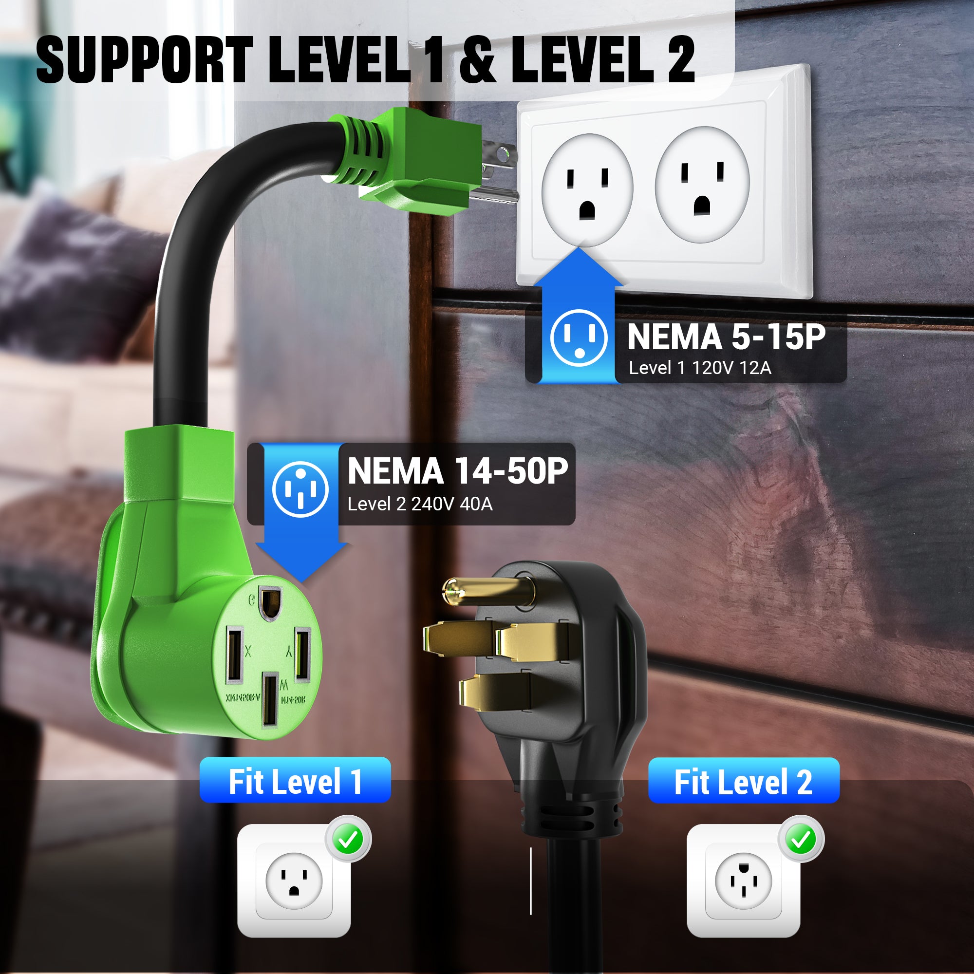 40A 240V Level 2 Portable EV Charger for Tesla P05