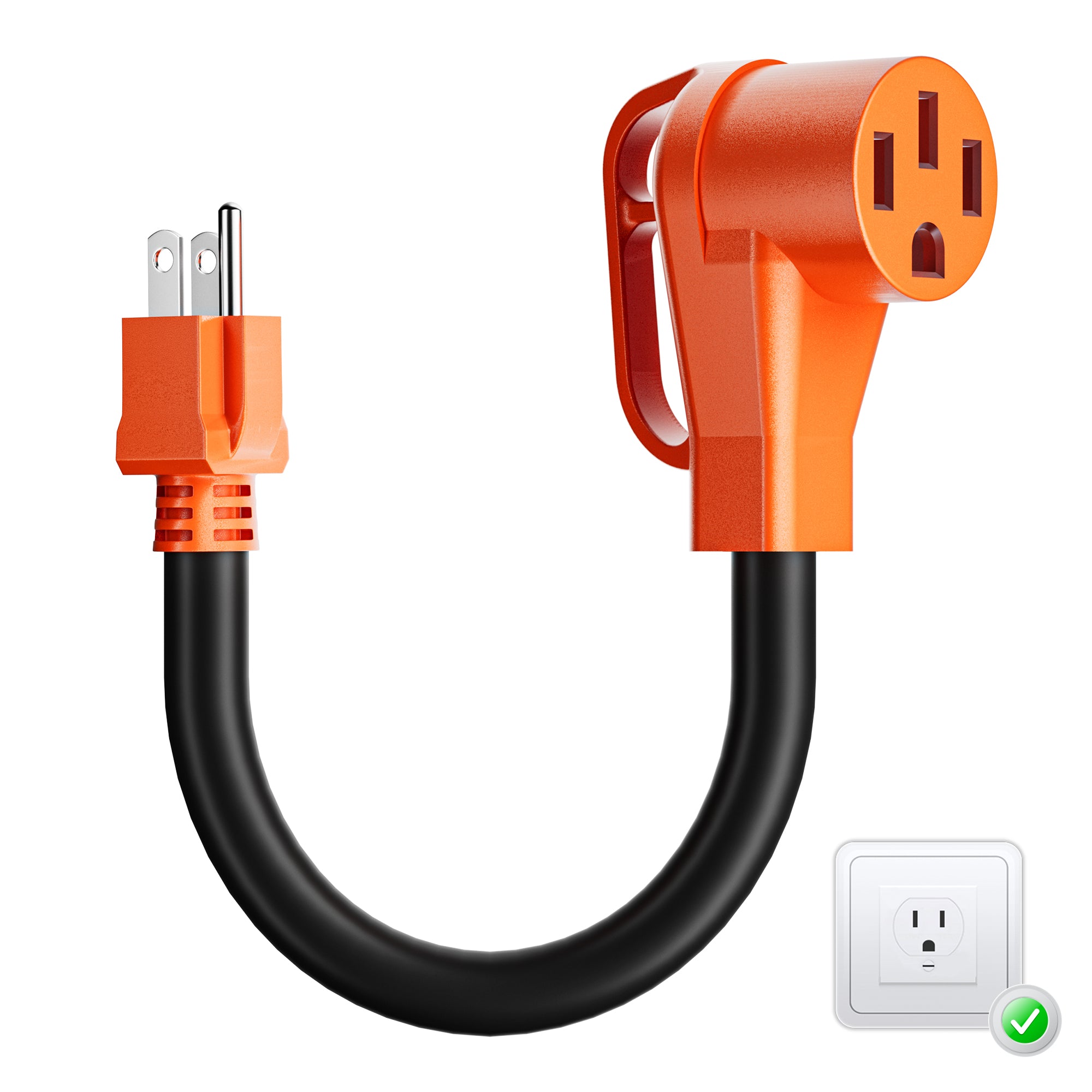 NEMA 5-15P to 14-50R Adapter Cord with Grip Handle for RV