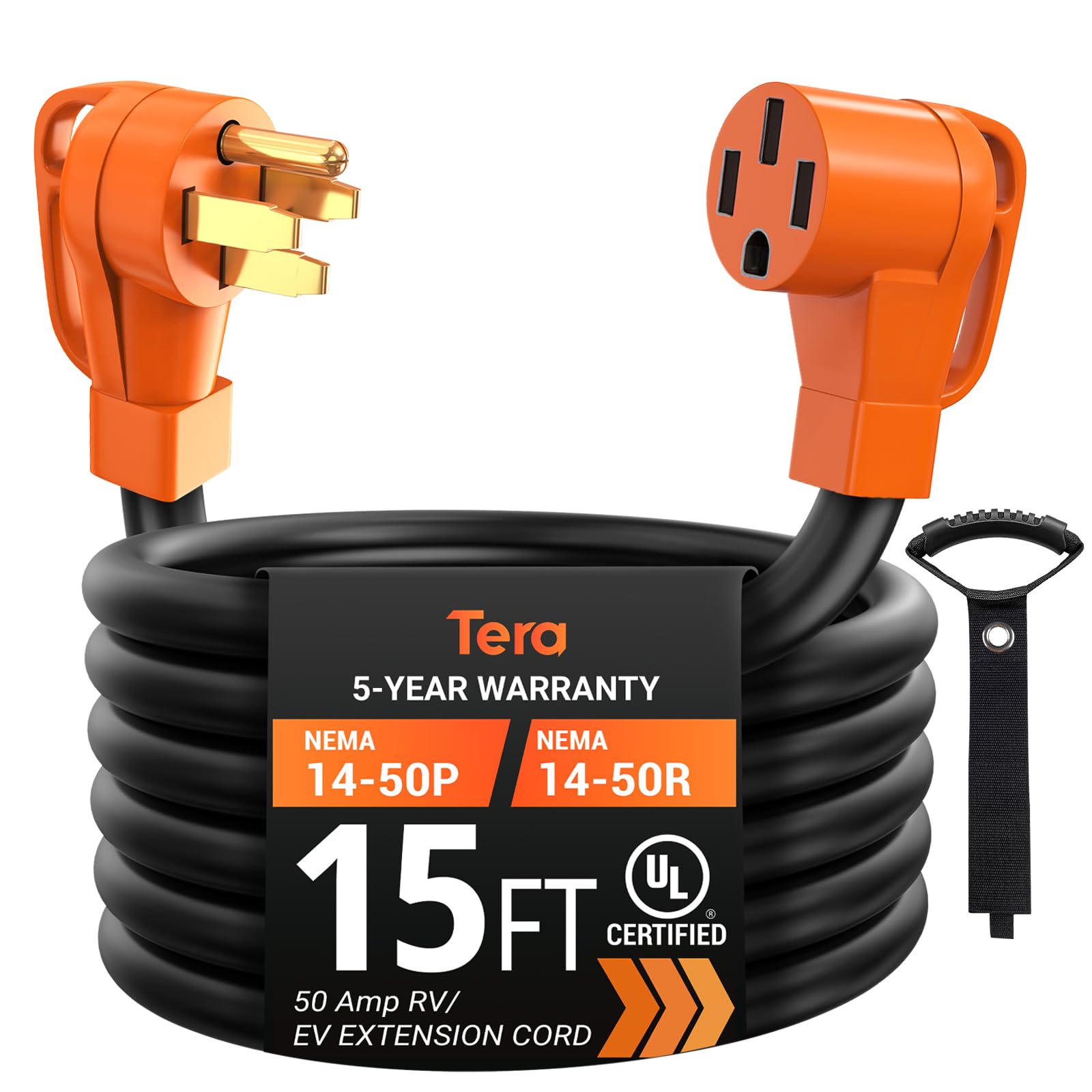 14-50P to 14-50R 50A RV & EV Extension Cord-2