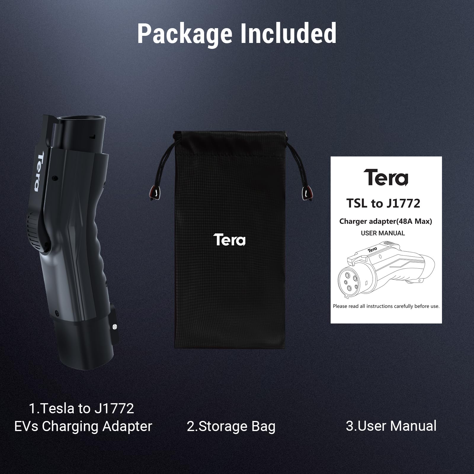 Max 48Amp 250V Tesla Charger to J1772 Adapter