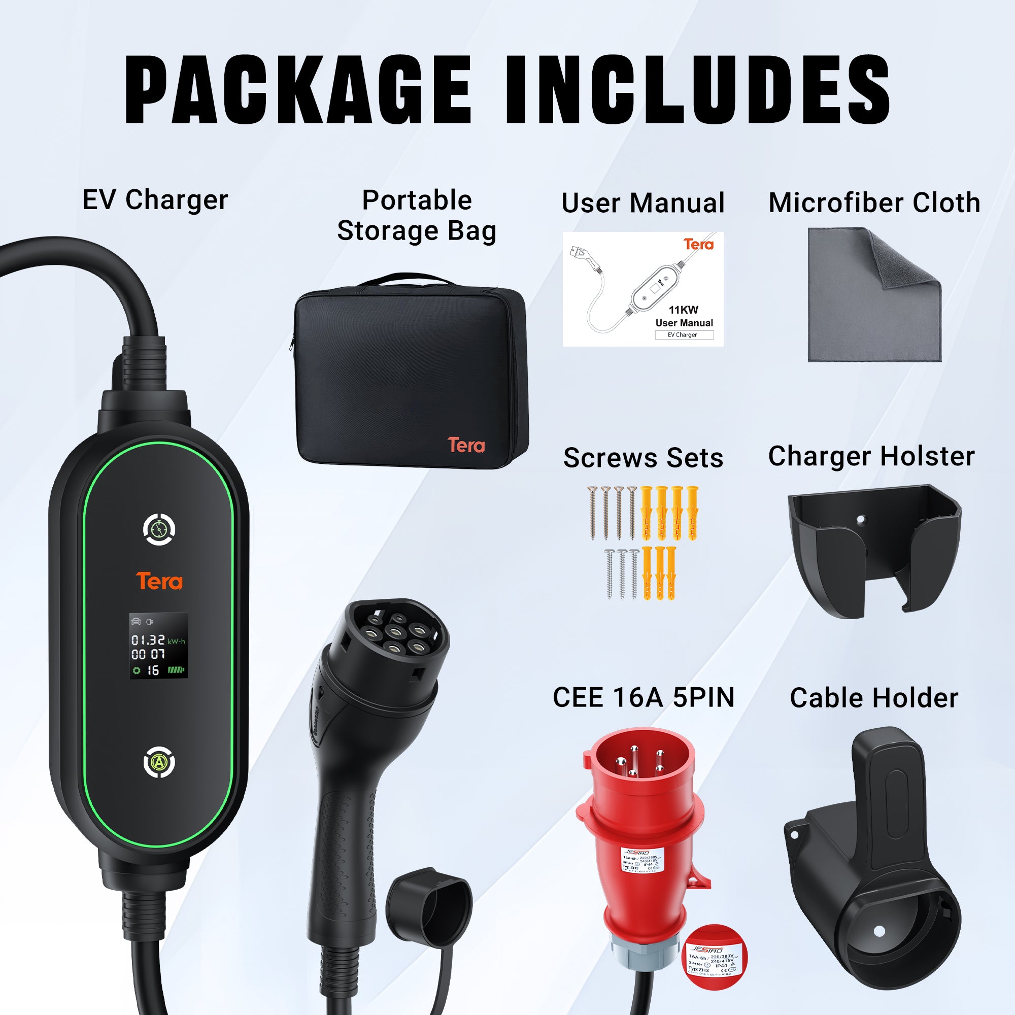 16A 400V Portable EV Charger for all European EVs & PHEVs P03