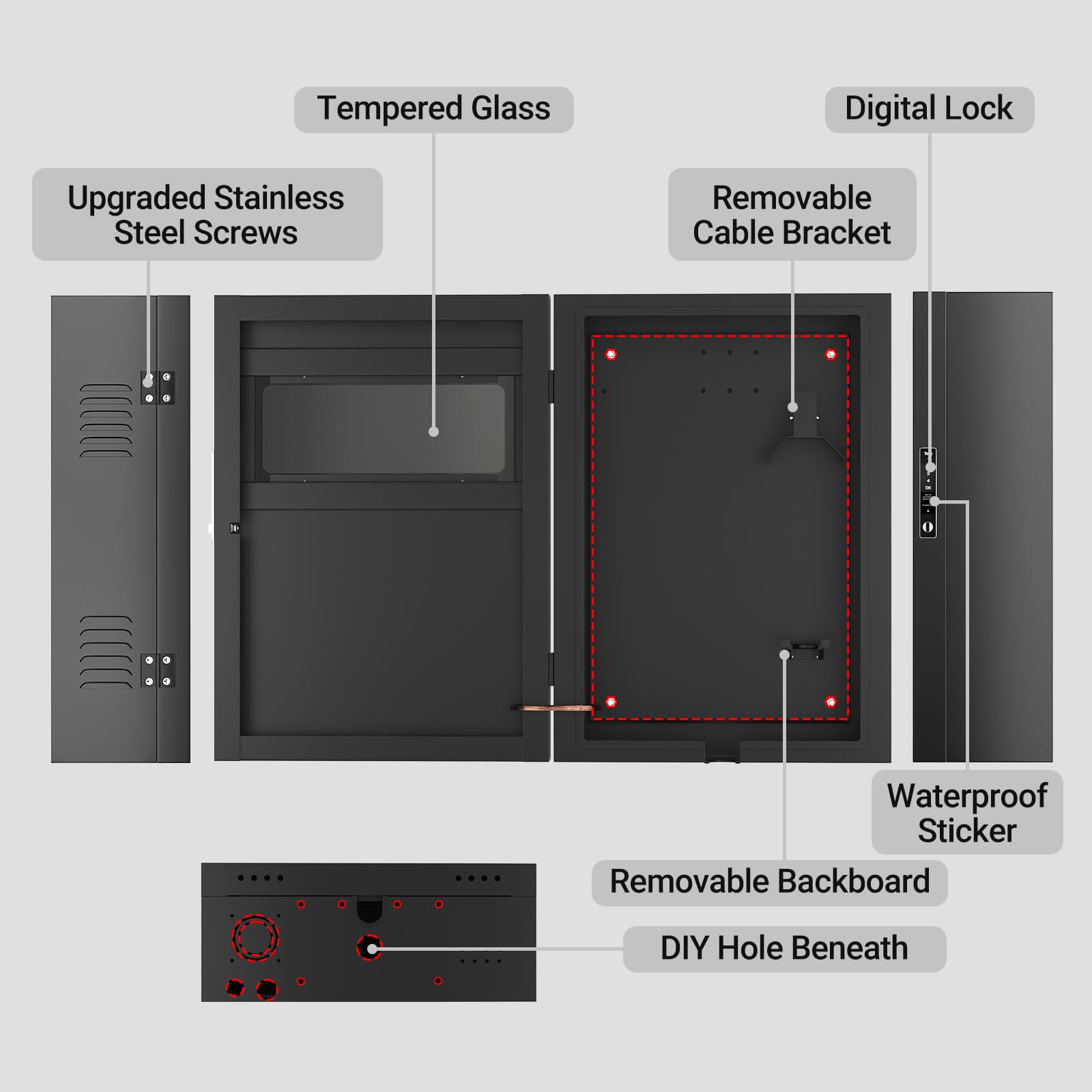 Lockable Universal EV Wall Charger Station Box