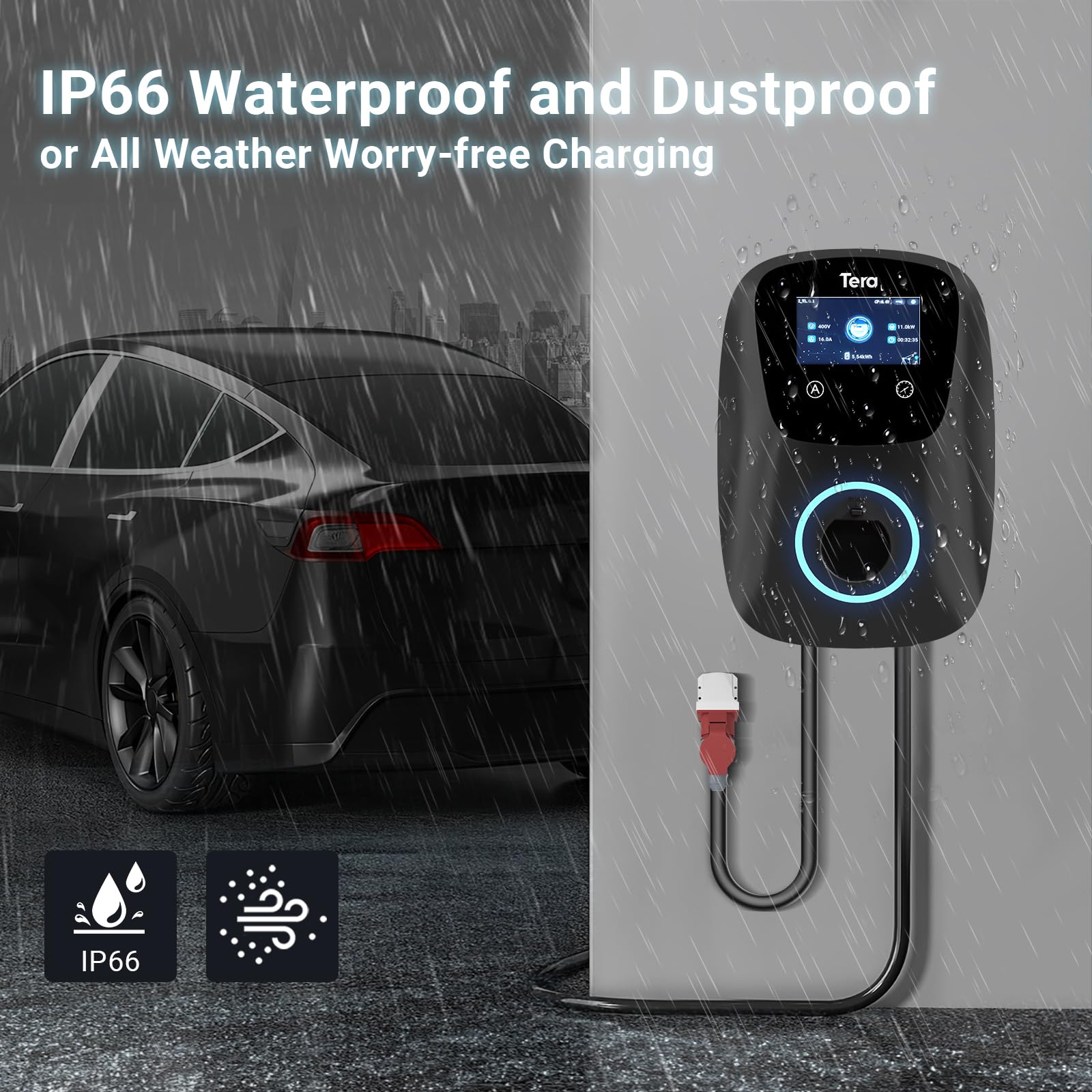 32A 400V Type 2 Home EV Charger CEE 3-Phase Plug for All EVs & PHEVs W01