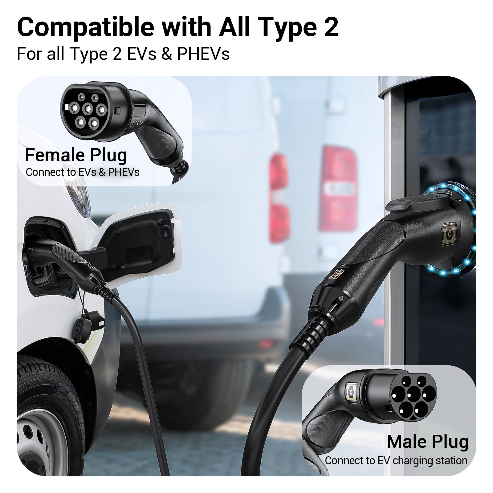 Tera 22KW 32A 3-Phase Type 2 EV Charging Cable