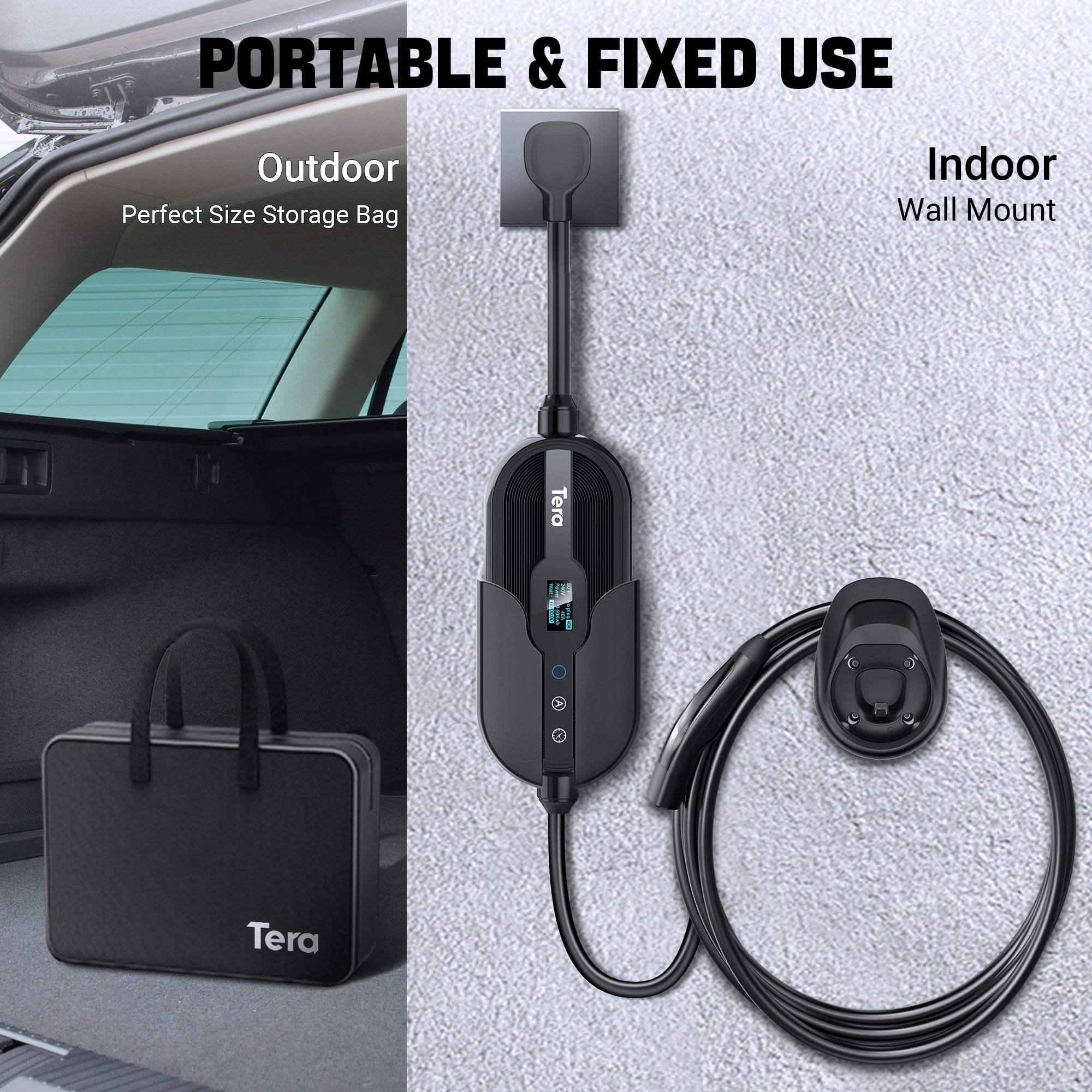 40A 240V Level 2 Portable EV Charger for All Tesla EVs