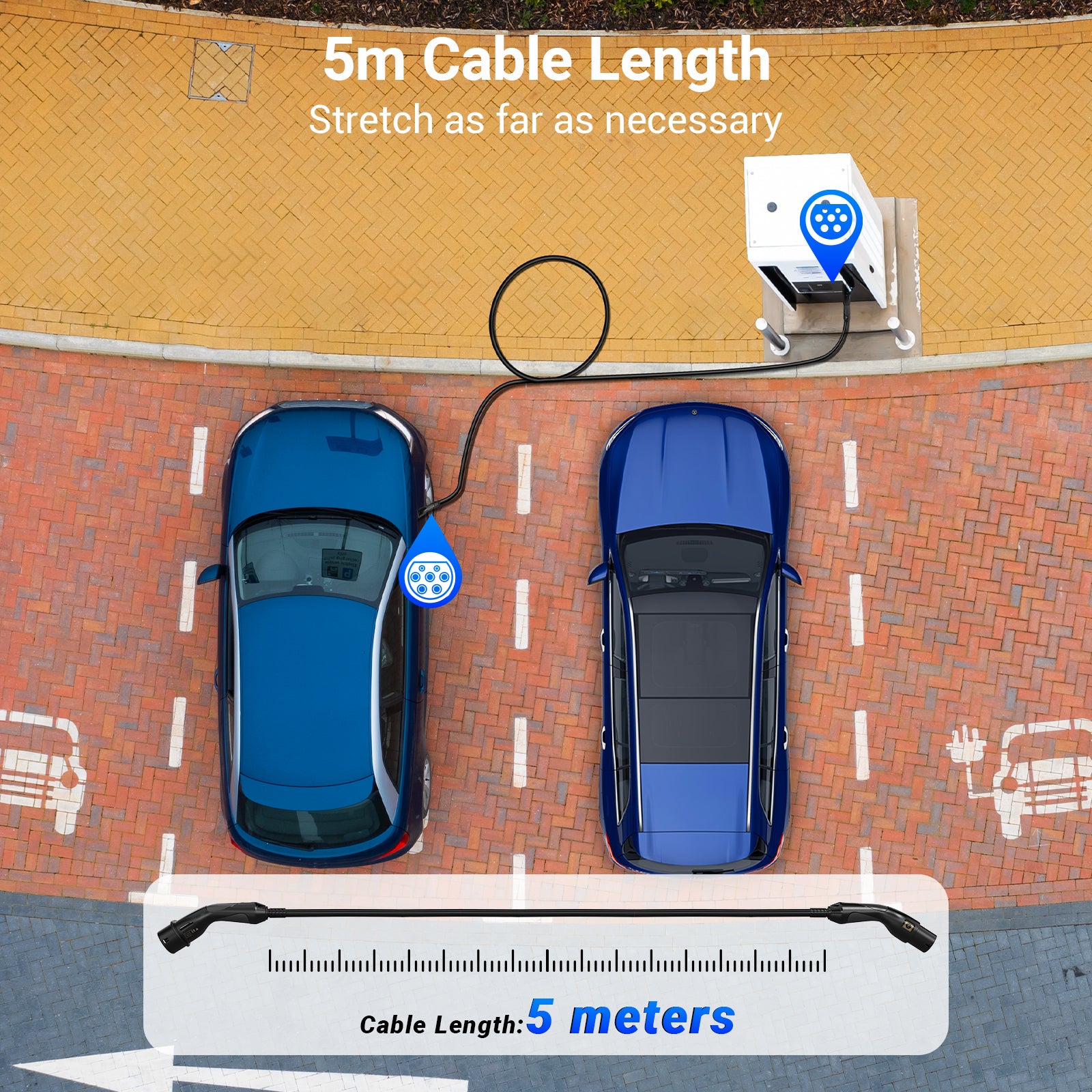Tera 22KW 32A 3-Phase Type 2 EV Charging Cable