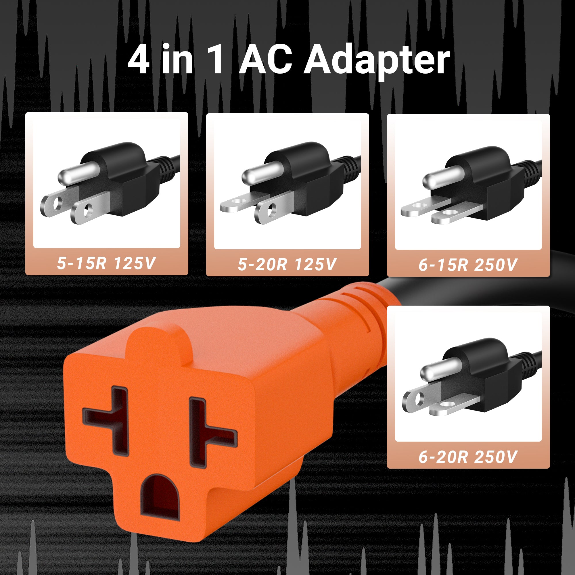 15A NEMA 5-15 to 5-20R 6-15R 6-20R Power Plug Adapter Cord