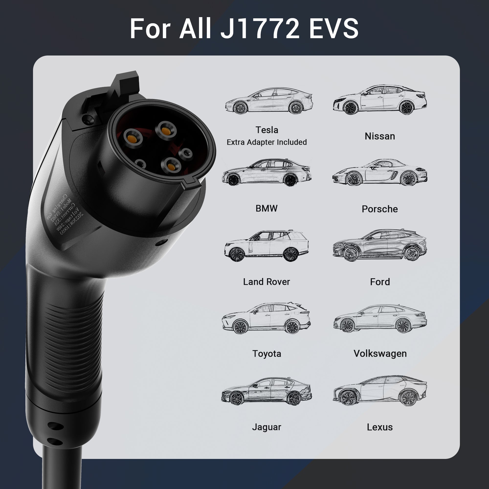 40 A 240 V Level 2 Heim-EV-Ladegerät für SAE J1772 W02