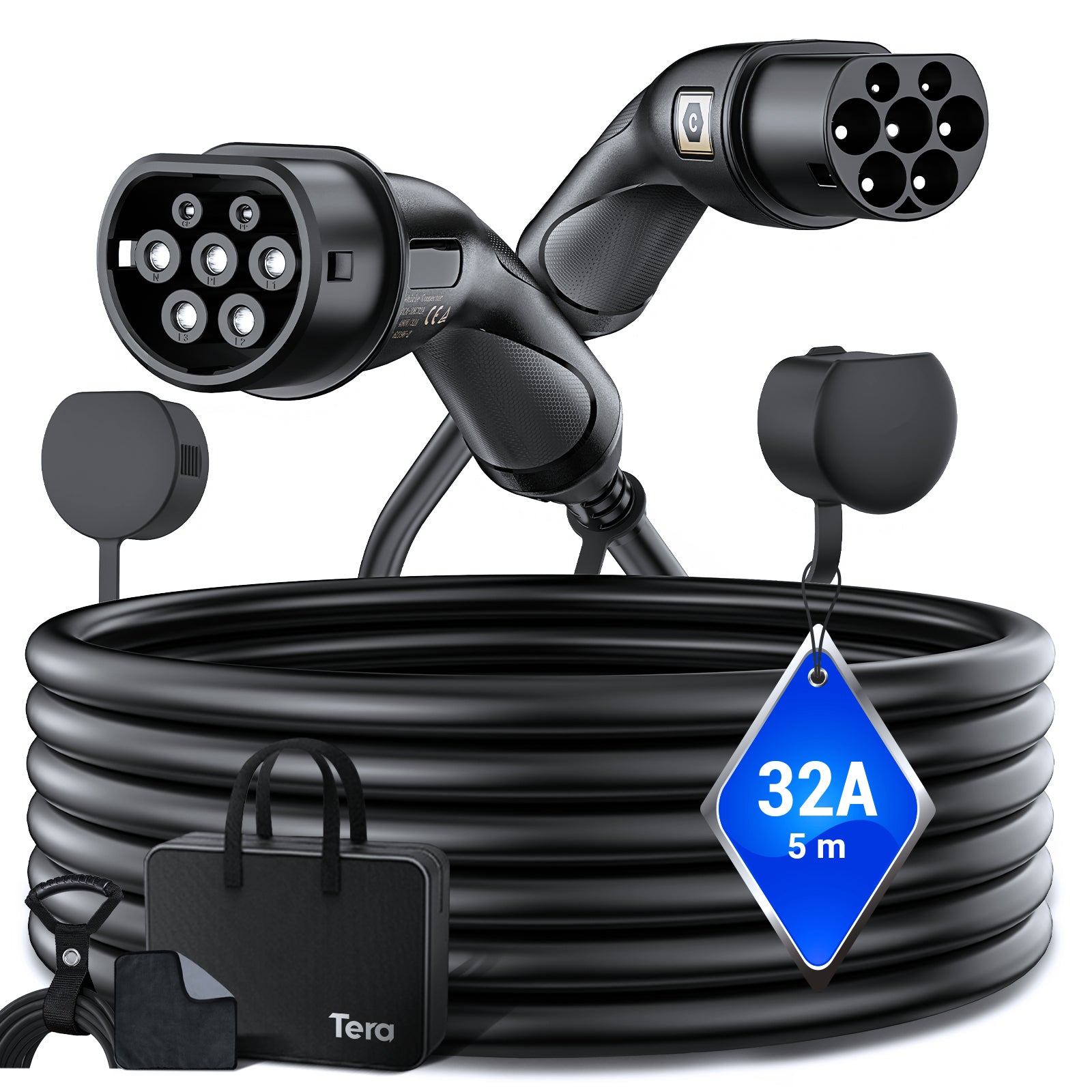 Tera 22KW 32A 3-Phase Type 2 EV Charging Cable