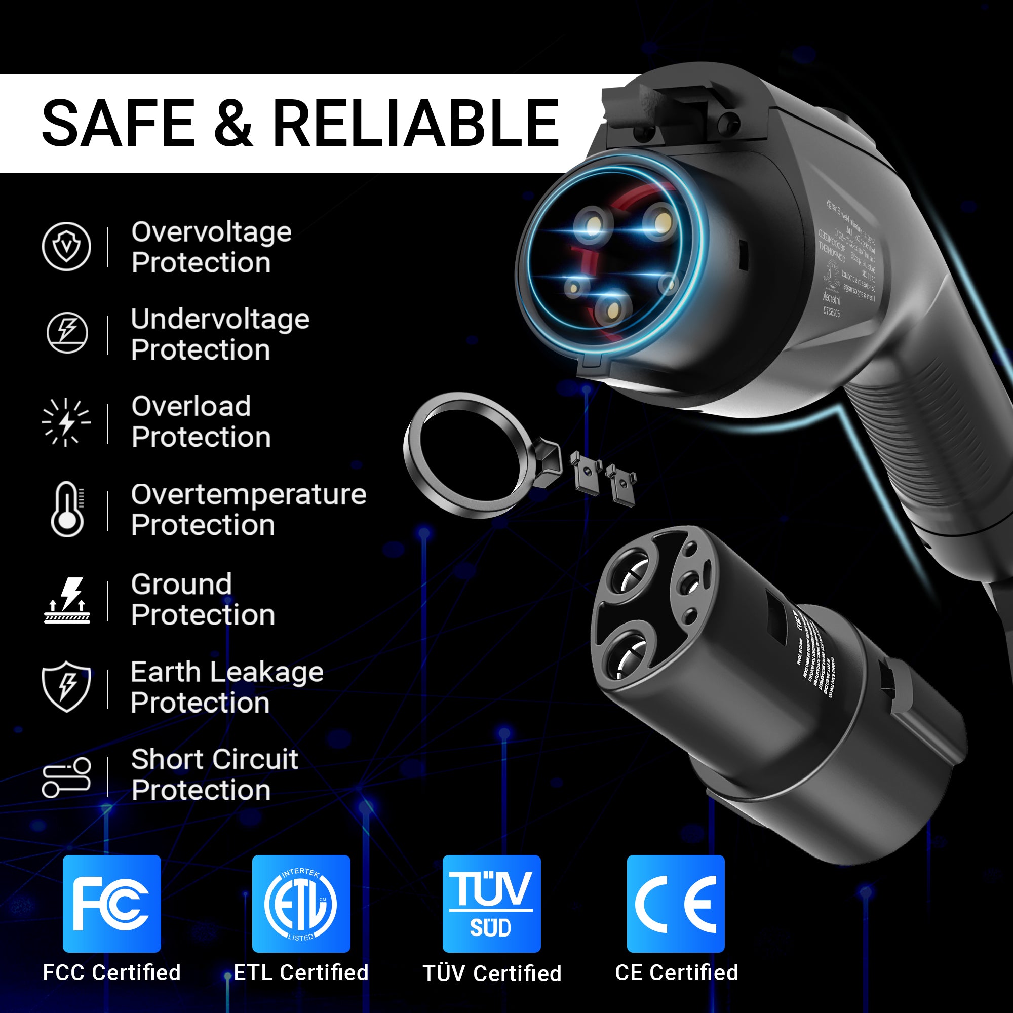 48 A 240 V Level 2 rosa Heimladegerät für Elektrofahrzeuge für SAE J1772 und TESLA W01