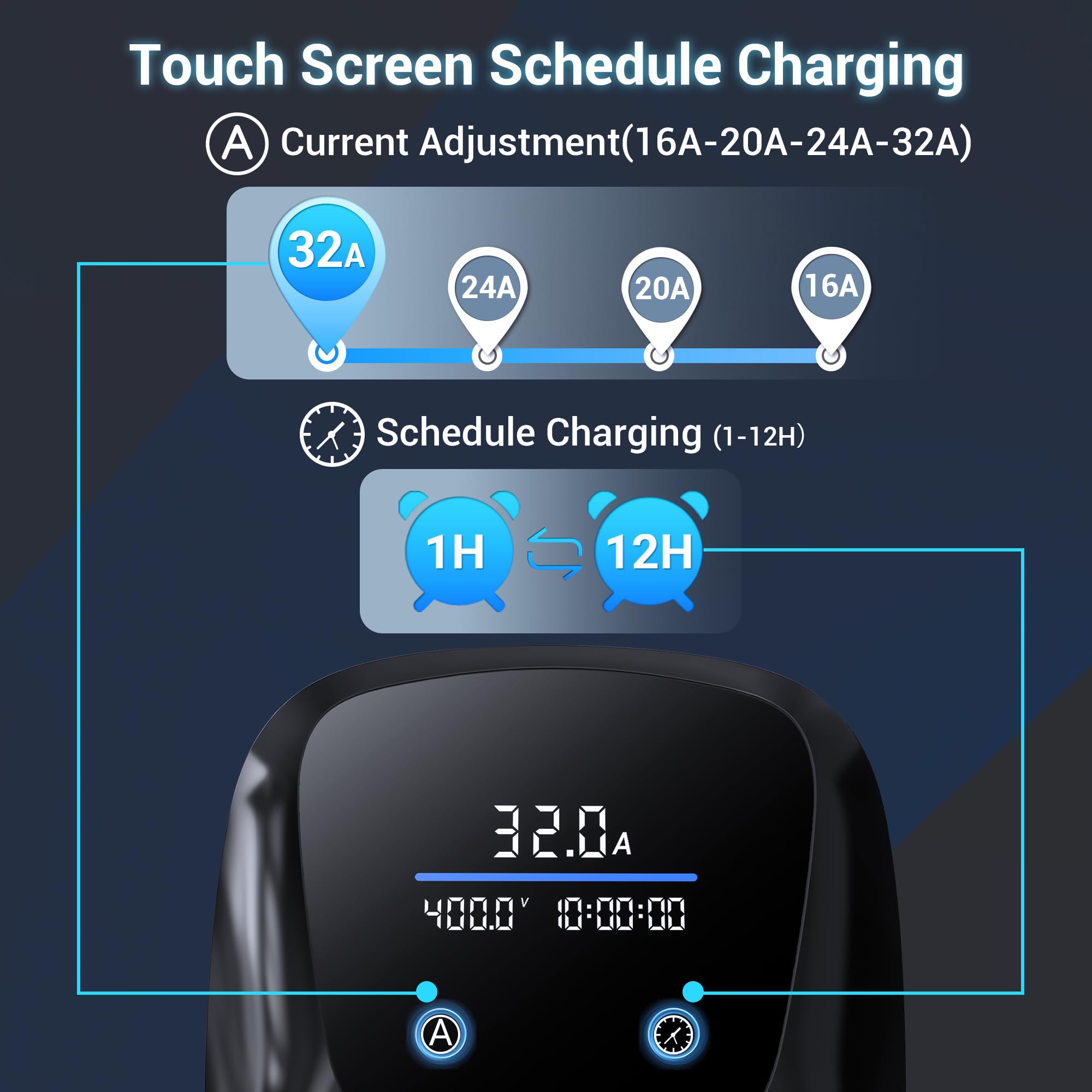32A 400V 22KW Type 2 Home Charging Station Wallbox W02