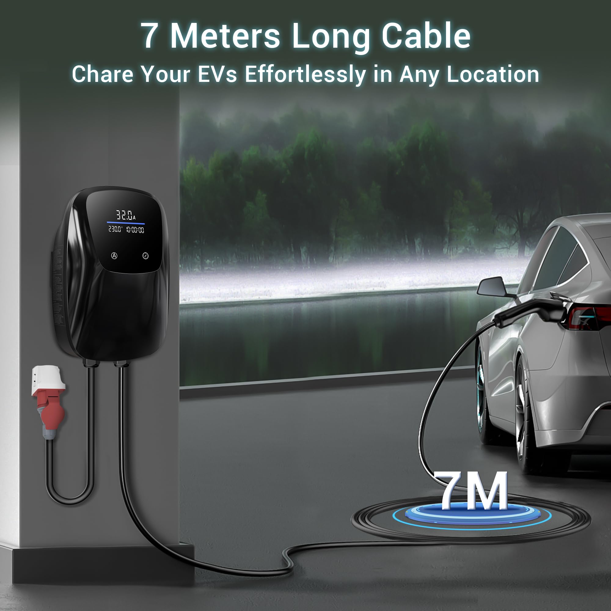 32A 400V 22KW Type 2 Home Charging Station Wallbox W02
