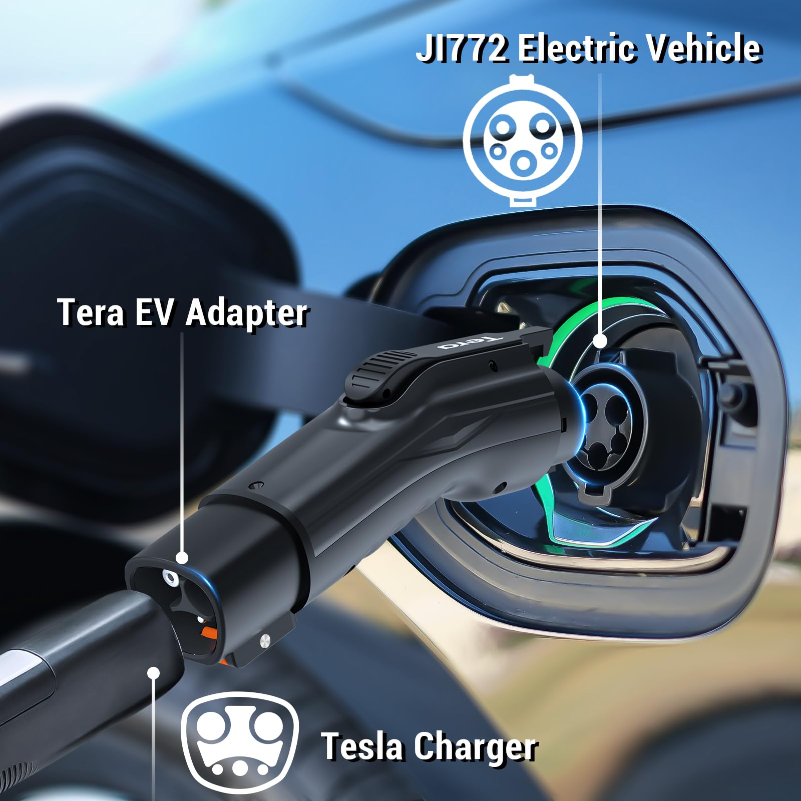 Max 48Amp 250V Tesla Charger to J1772 Adapter