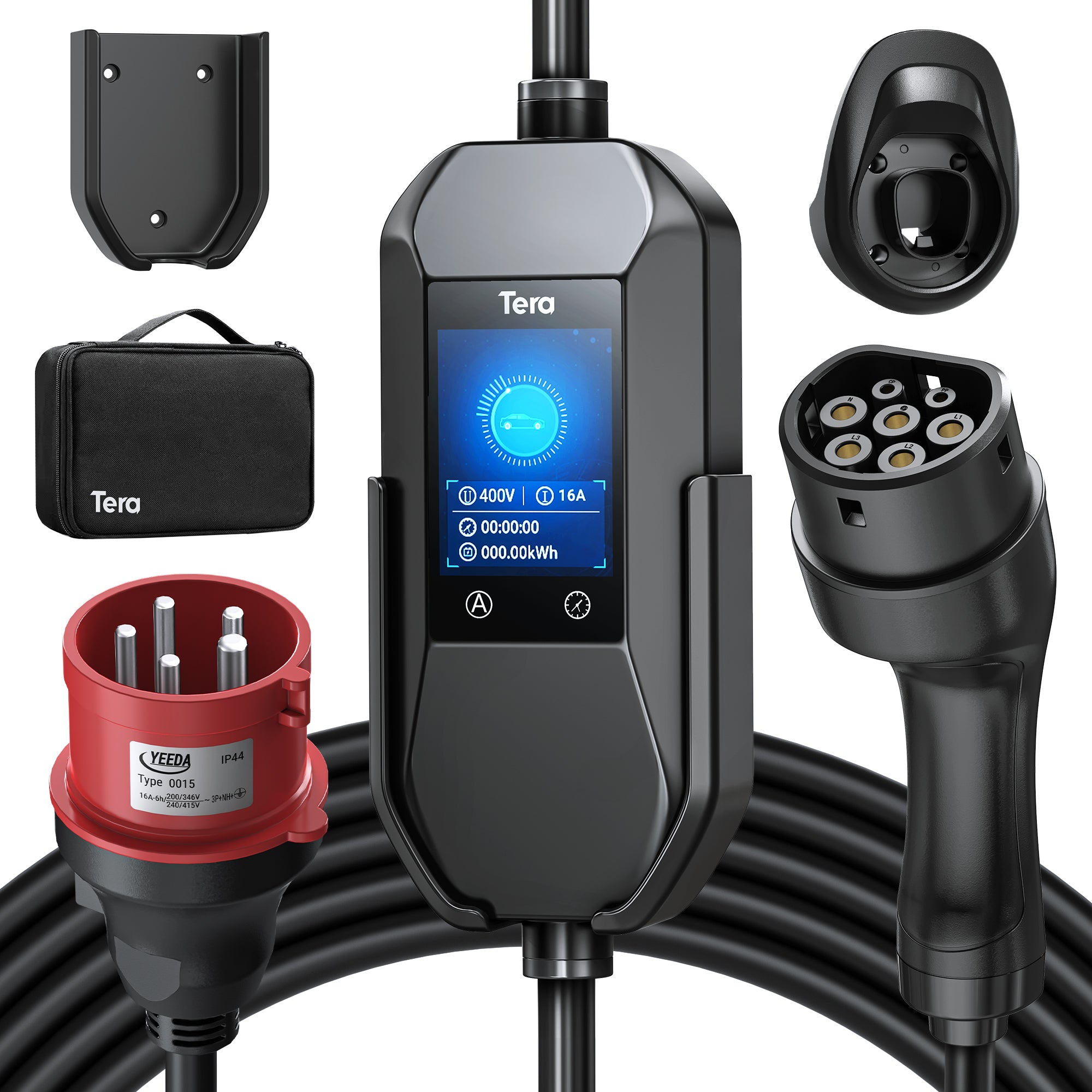 16A 400V Portable EV Charger for all European EVs & PHEVs P06
